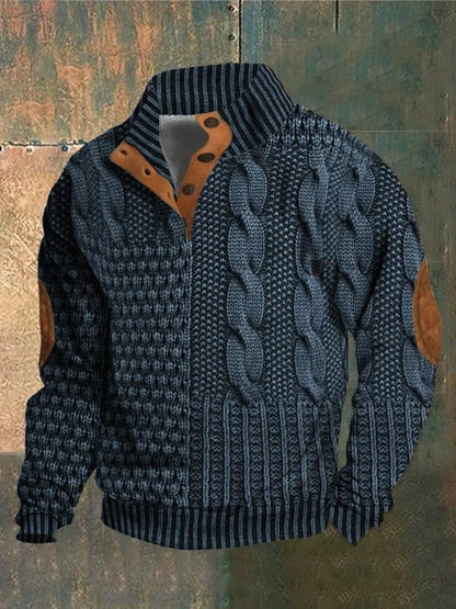 Grady Elbow-Patch Cable Sweater
