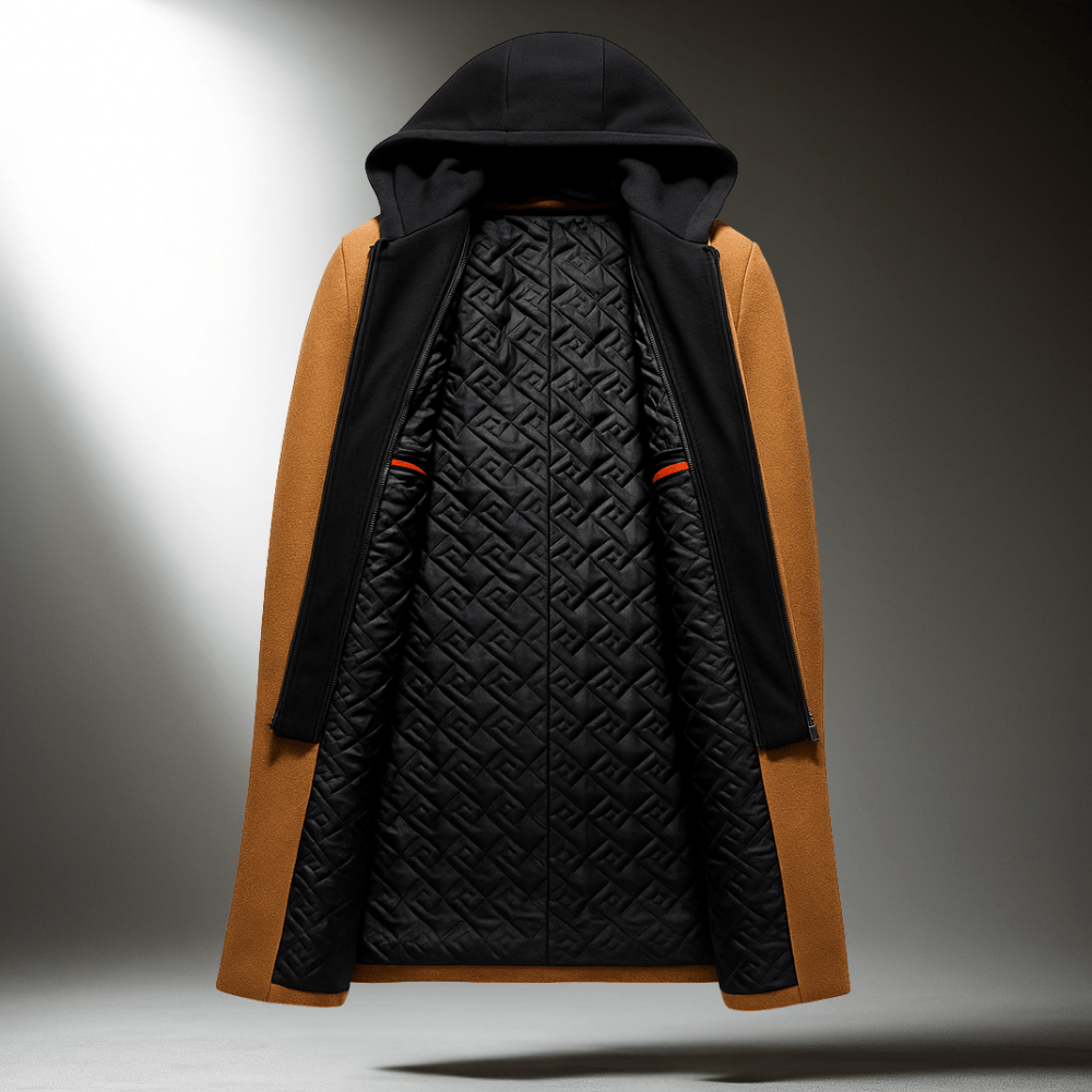Grayson Hooded Wool Overcoat
