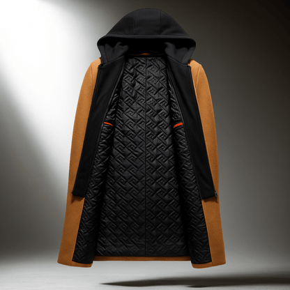 Grayson Hooded Wool Overcoat
