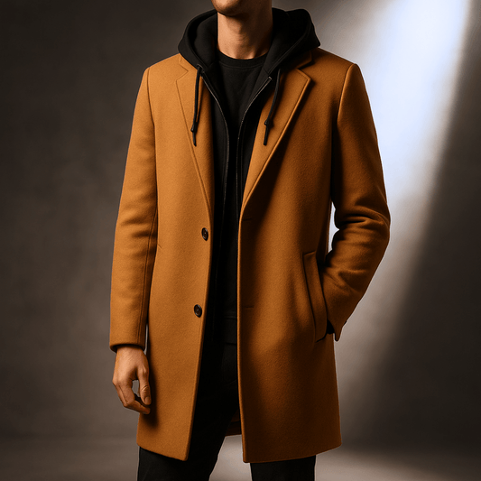 Grayson Hooded Wool Overcoat