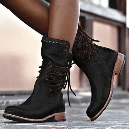 Sable Rivet-Collar Ankle Boot