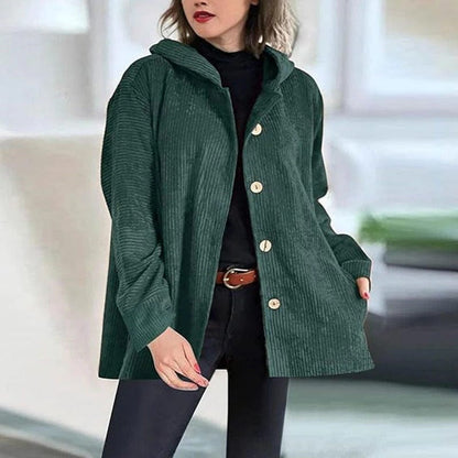 Maris Velvet-Rib Swing Coat