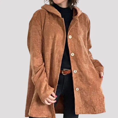 Maris Velvet-Rib Swing Coat