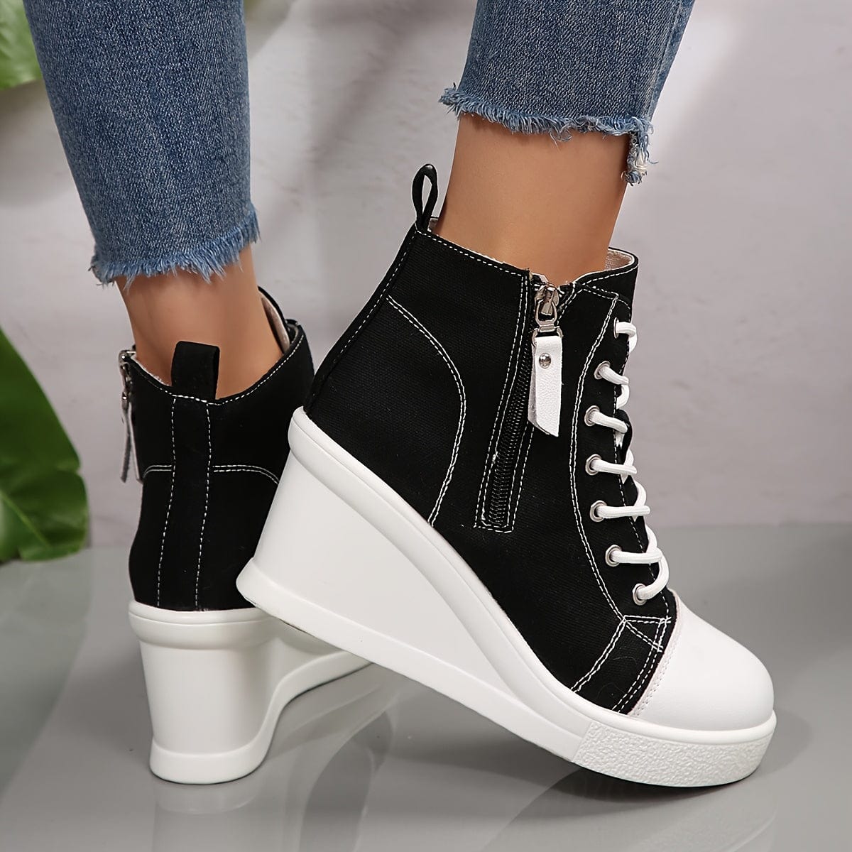 Alina Canvas Wedge Sneakers