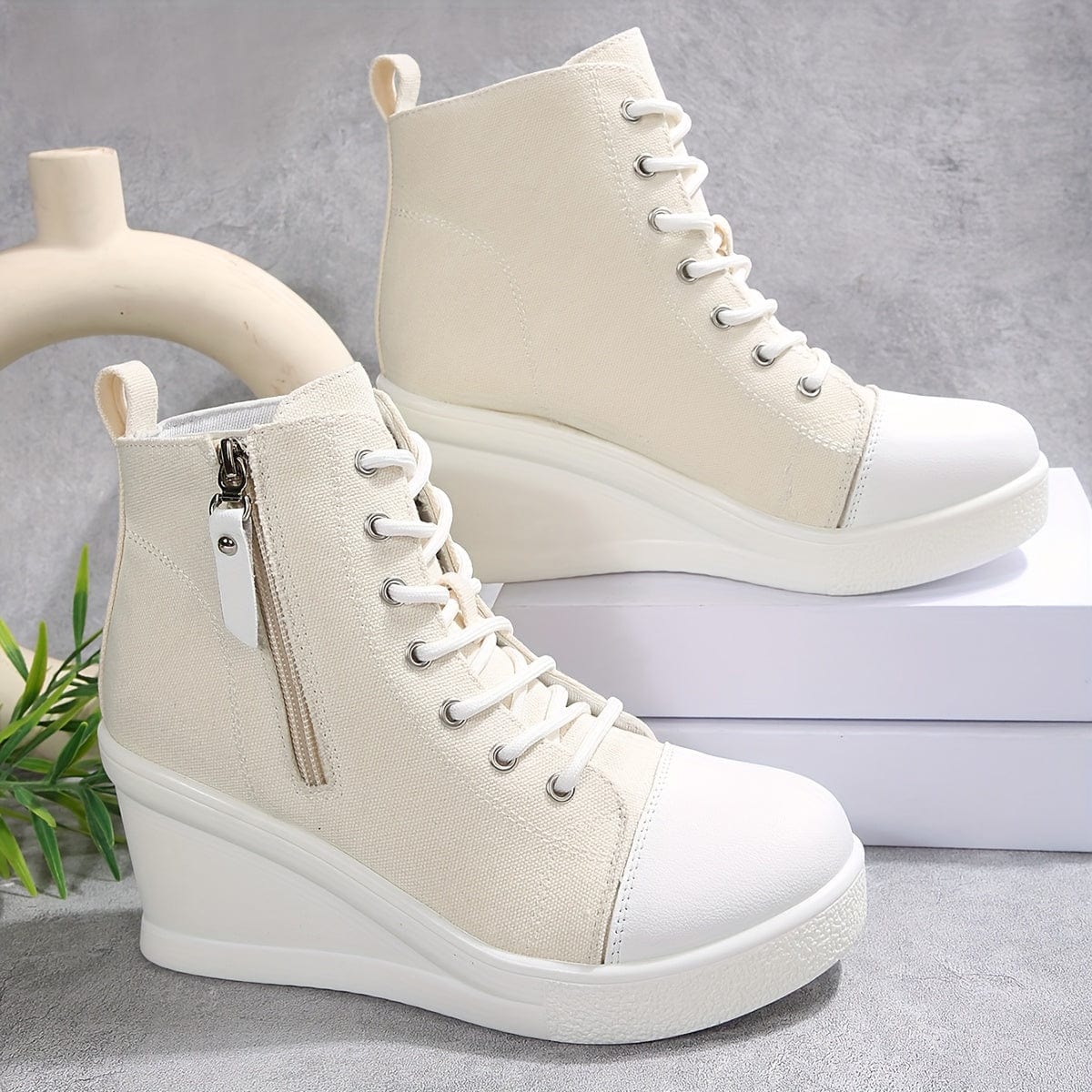 Alina Canvas Wedge Sneakers