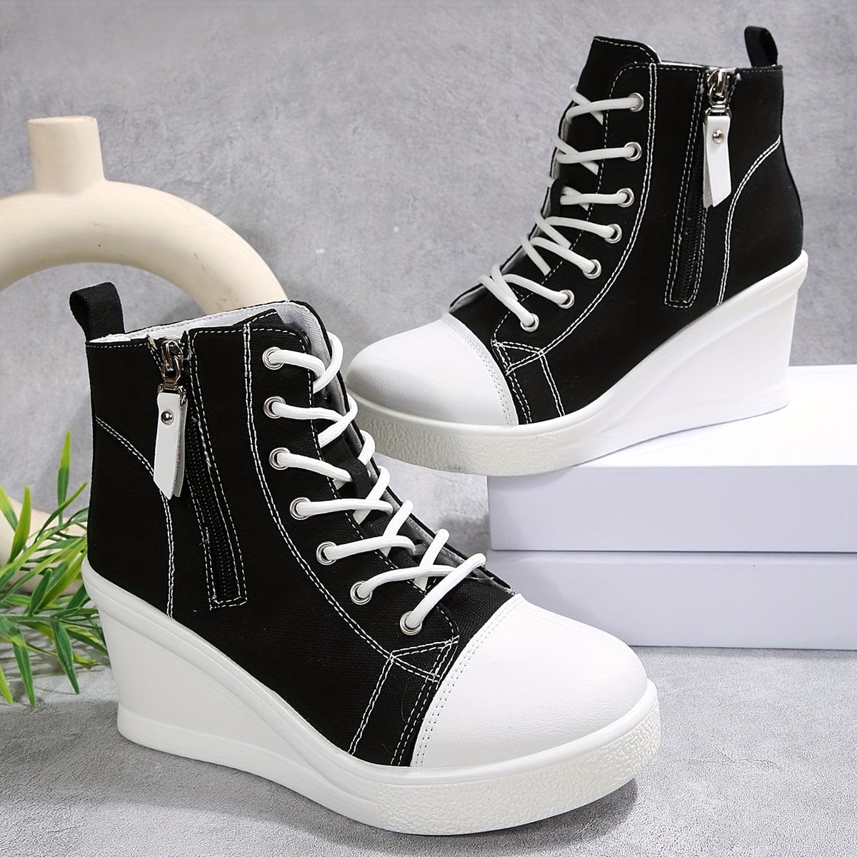 Alina Canvas Wedge Sneakers