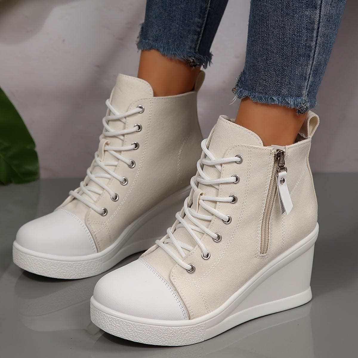 Alina Canvas Wedge Sneakers