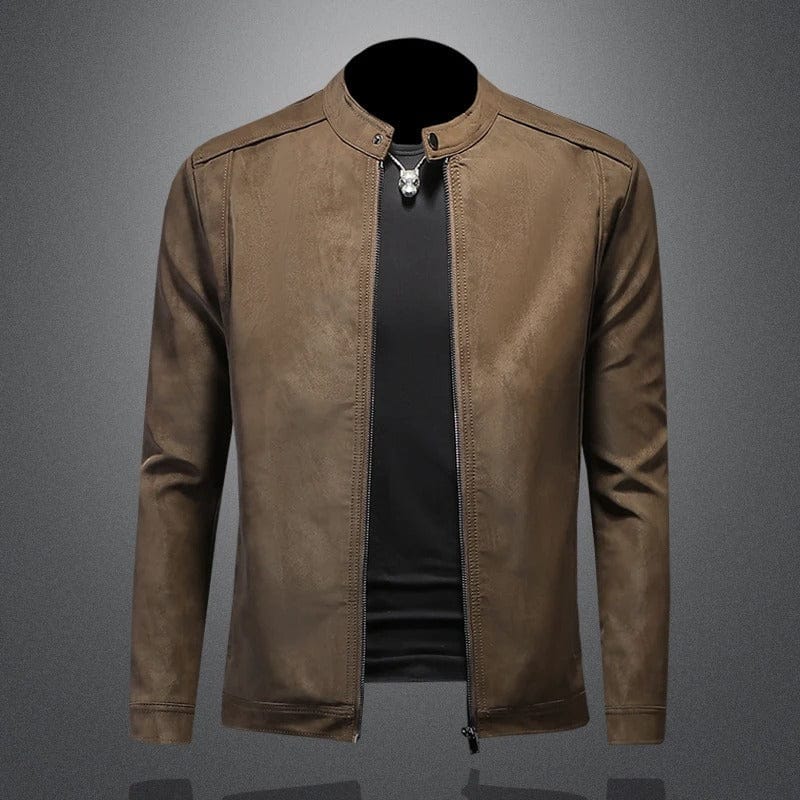 Robert Suede-Trim Leather Jacket