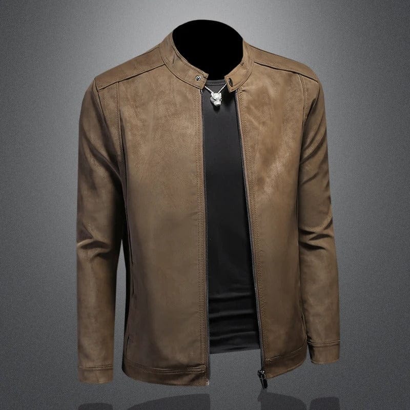 Robert Suede-Trim Leather Jacket