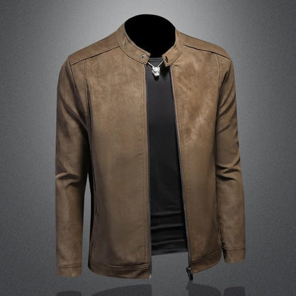 Robert Suede-Trim Leather Jacket