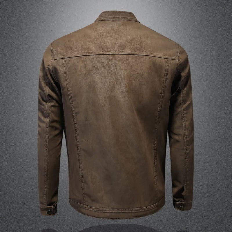 Robert Suede-Trim Leather Jacket
