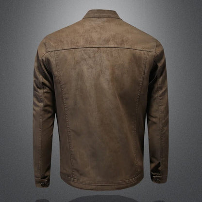 Robert Suede-Trim Leather Jacket